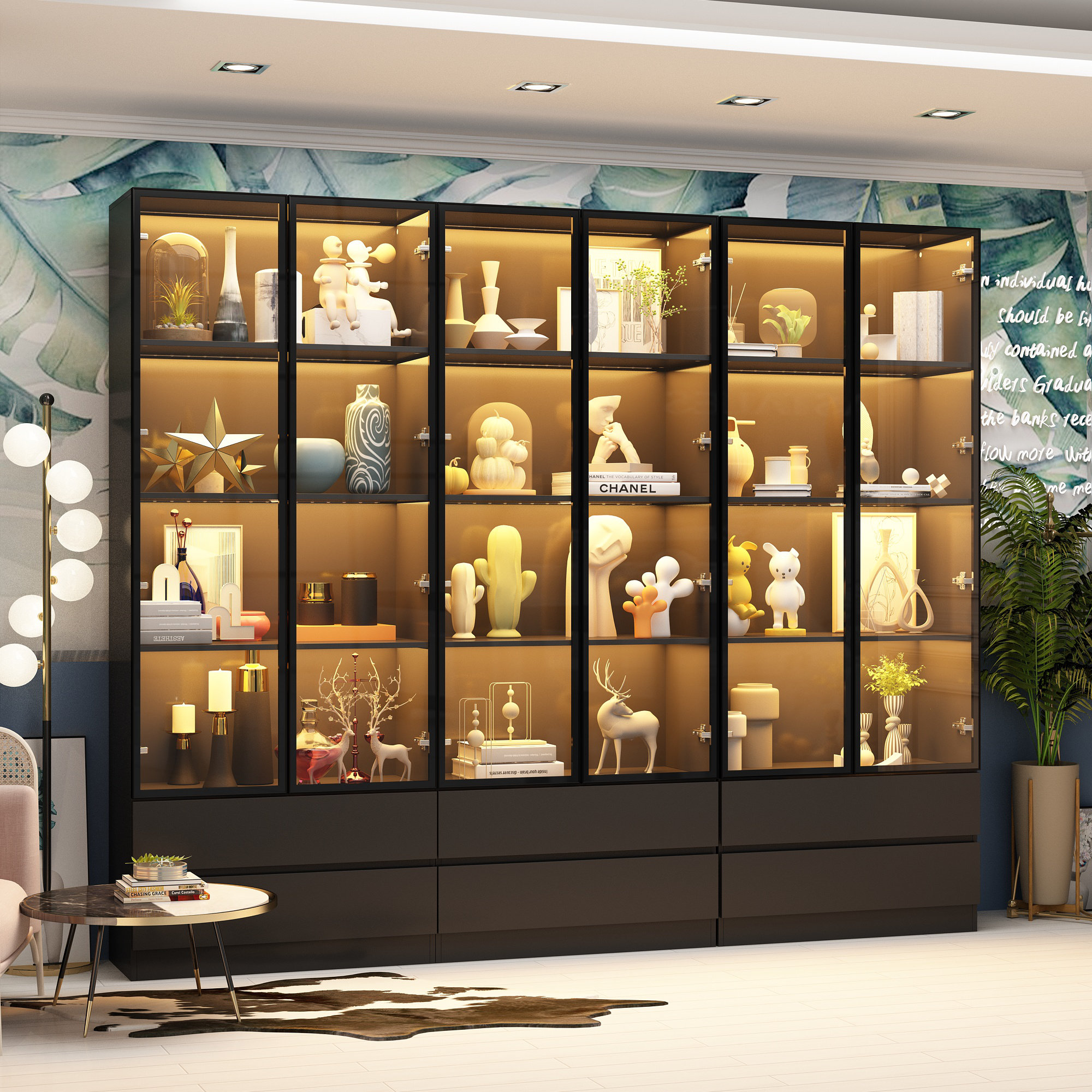 Glass model display case discount